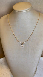 Colar Medalha com Pérolas Moissanite Prata 925