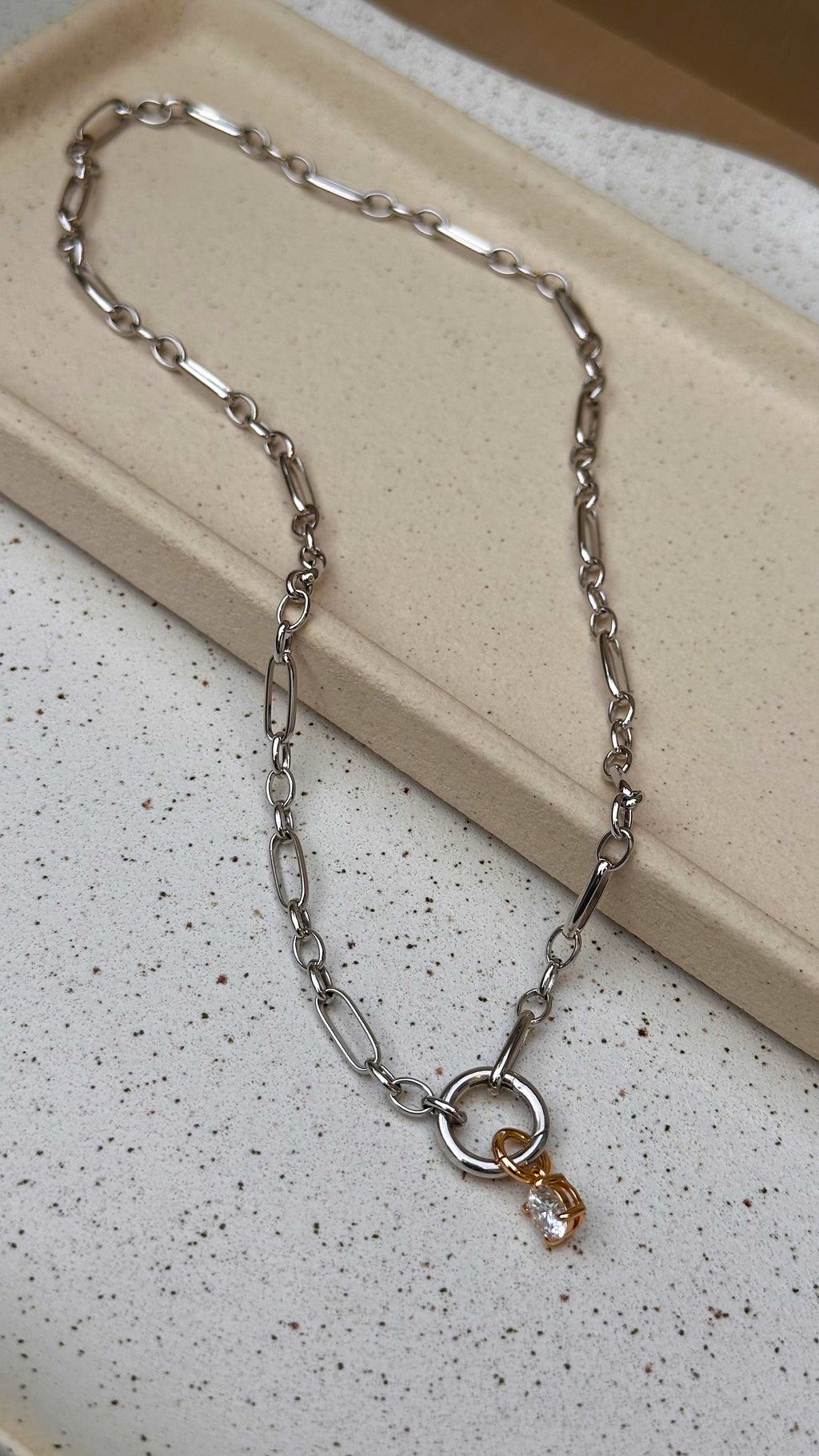 Colar Elos Groumet Moissanite Prata 925