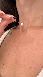 Colar Clair Zircônia Cristal 6mm Prata 925