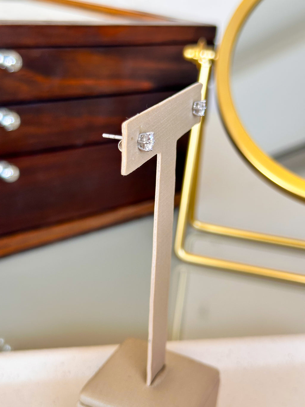 Brinco Esme Moissanite 5mm Prata 925