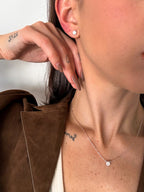 Brinco Esme Moissanite 5mm Prata 925