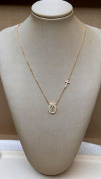 Colar Medalha Nossa Senhora com Cruz Moissanite Prata 925