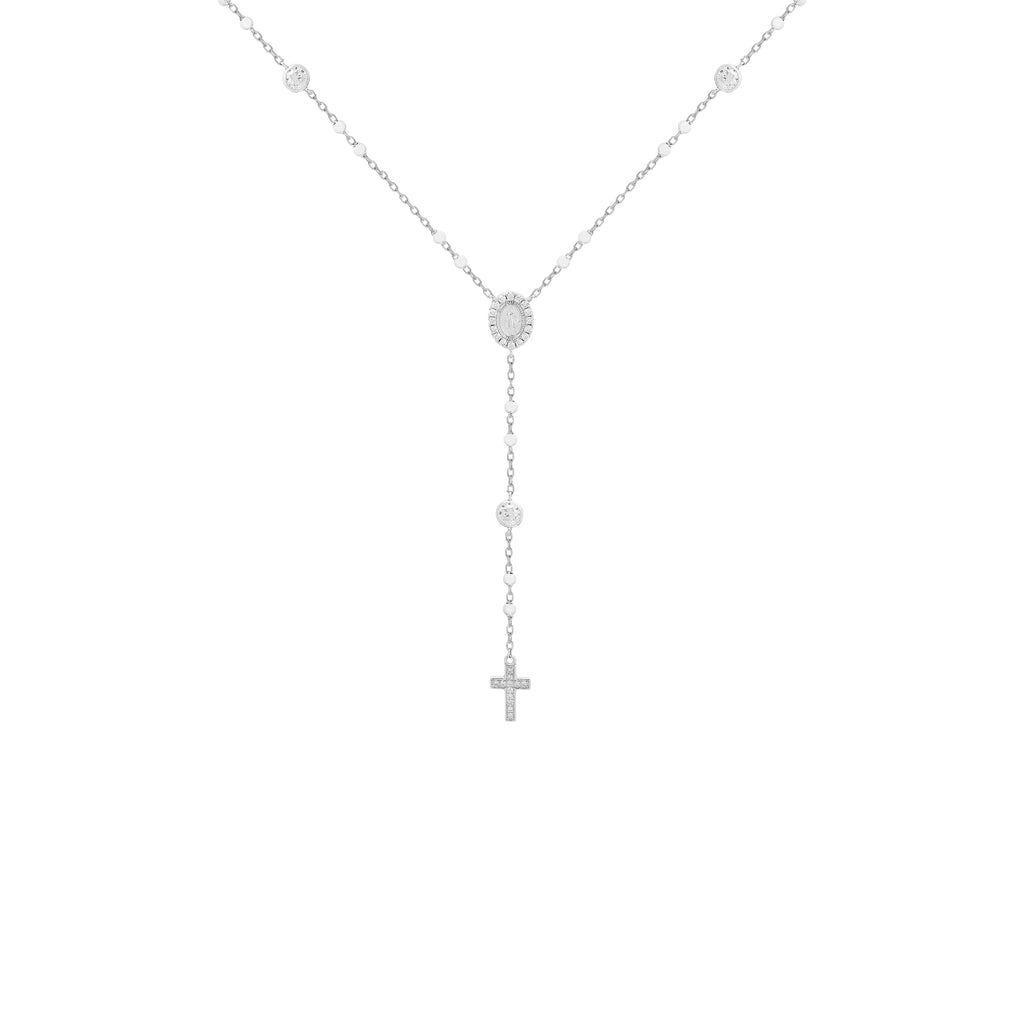 Colar Terço Moissanite Prata 925