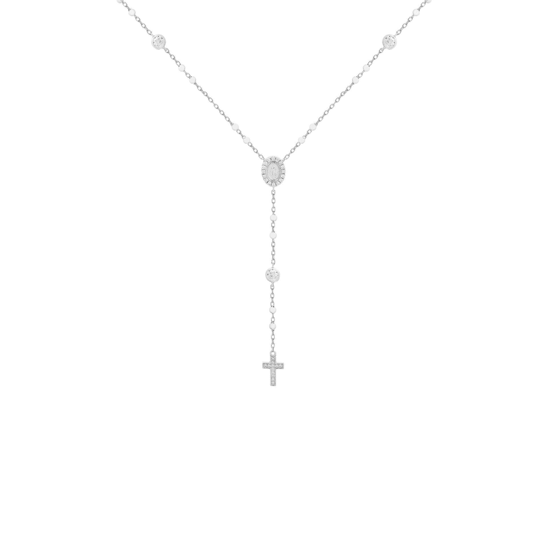 Colar Terço Moissanite Prata 925