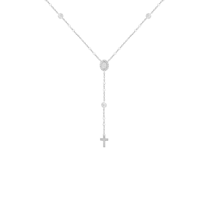 Colar Terço Moissanite Prata 925