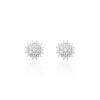 Brinco Flor Moissanite Prata 925 — Rubiê Joias