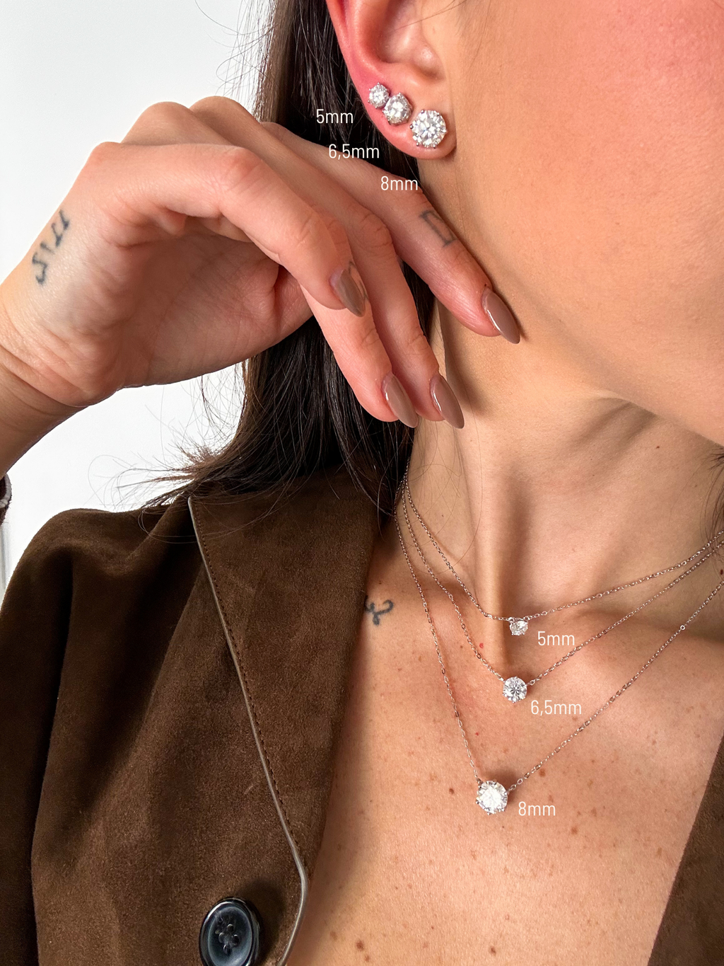 Colar Esme Moissanite 5mm Prata 925
