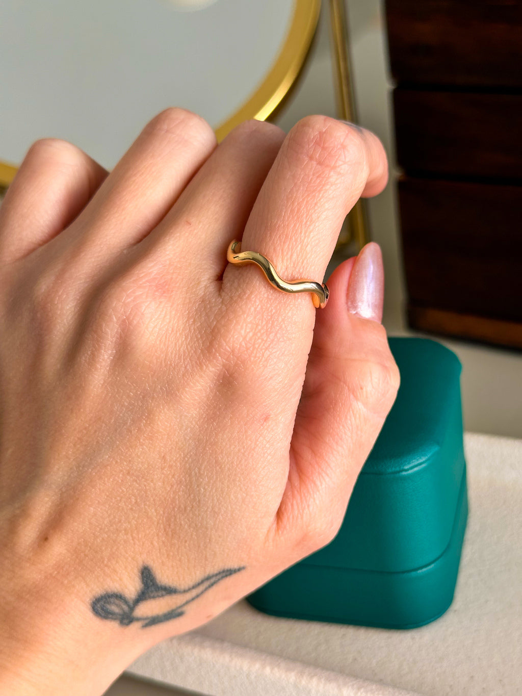 Anel Onda Prata 925