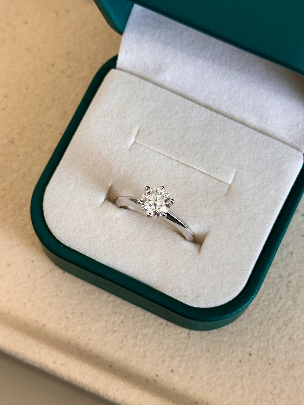 Anel Solitário Moissanite 6,5mm Prata 925