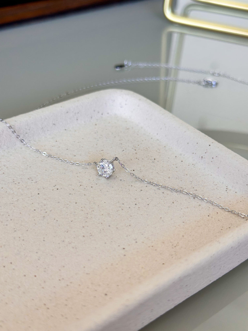 Colar Esme Moissanite 6,5mm Prata 925