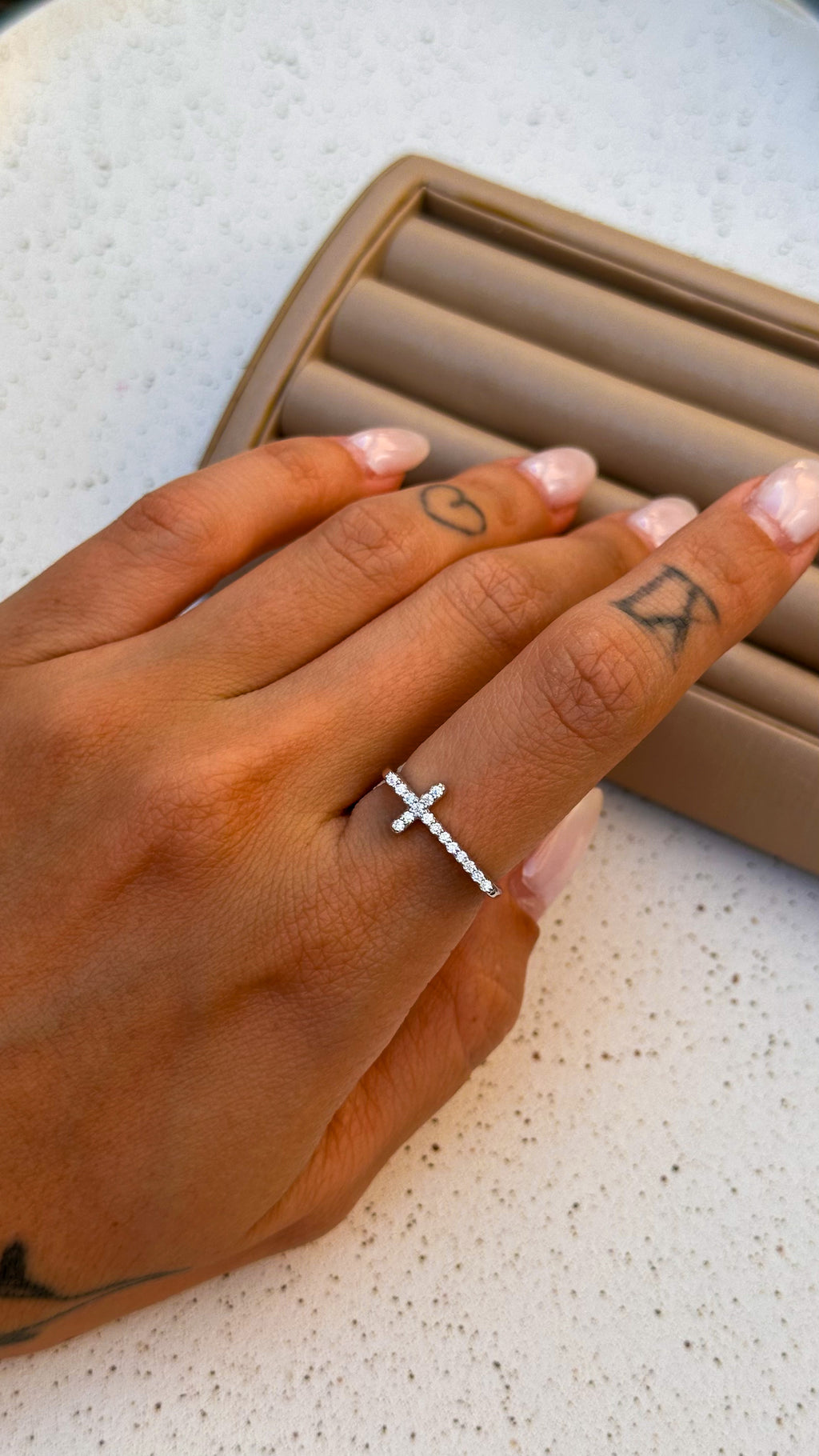 Anel Cruz Moissanite Prata 925