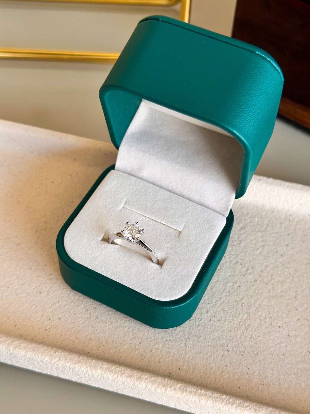 Anel Solitário Moissanite 6,5mm Prata 925