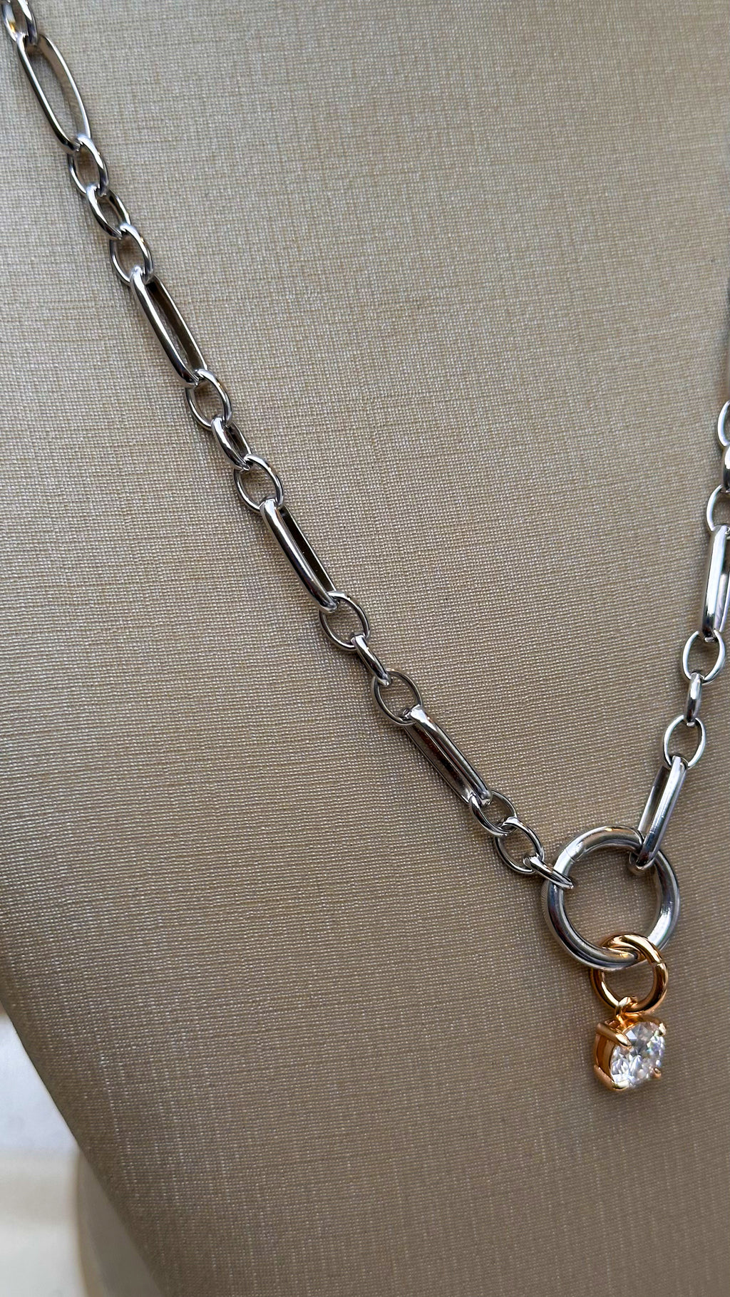 Colar Elos Groumet Moissanite Prata 925