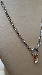 Colar Elos Groumet Moissanite Prata 925