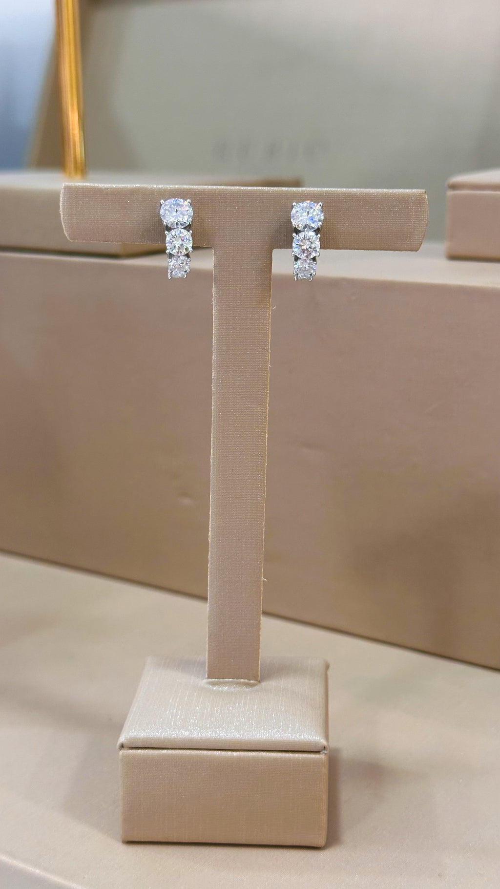Brinco Argola Decrescente Moissanite Prata 925