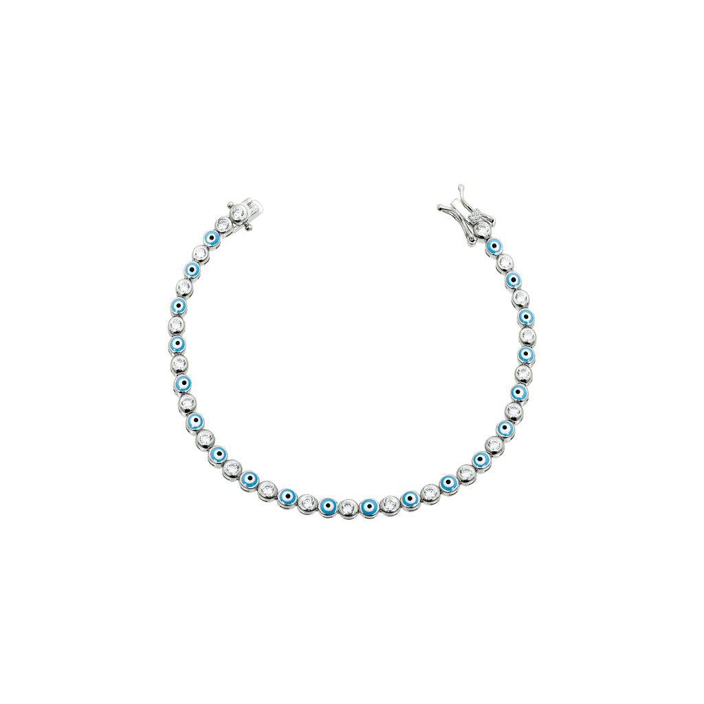 Pulseira Riviera Olho Grego Prata 925 — Rubiê Joias