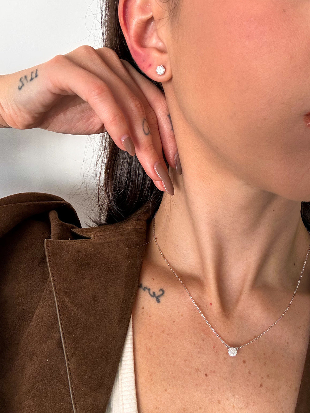 Colar Esme Moissanite 5mm Prata 925