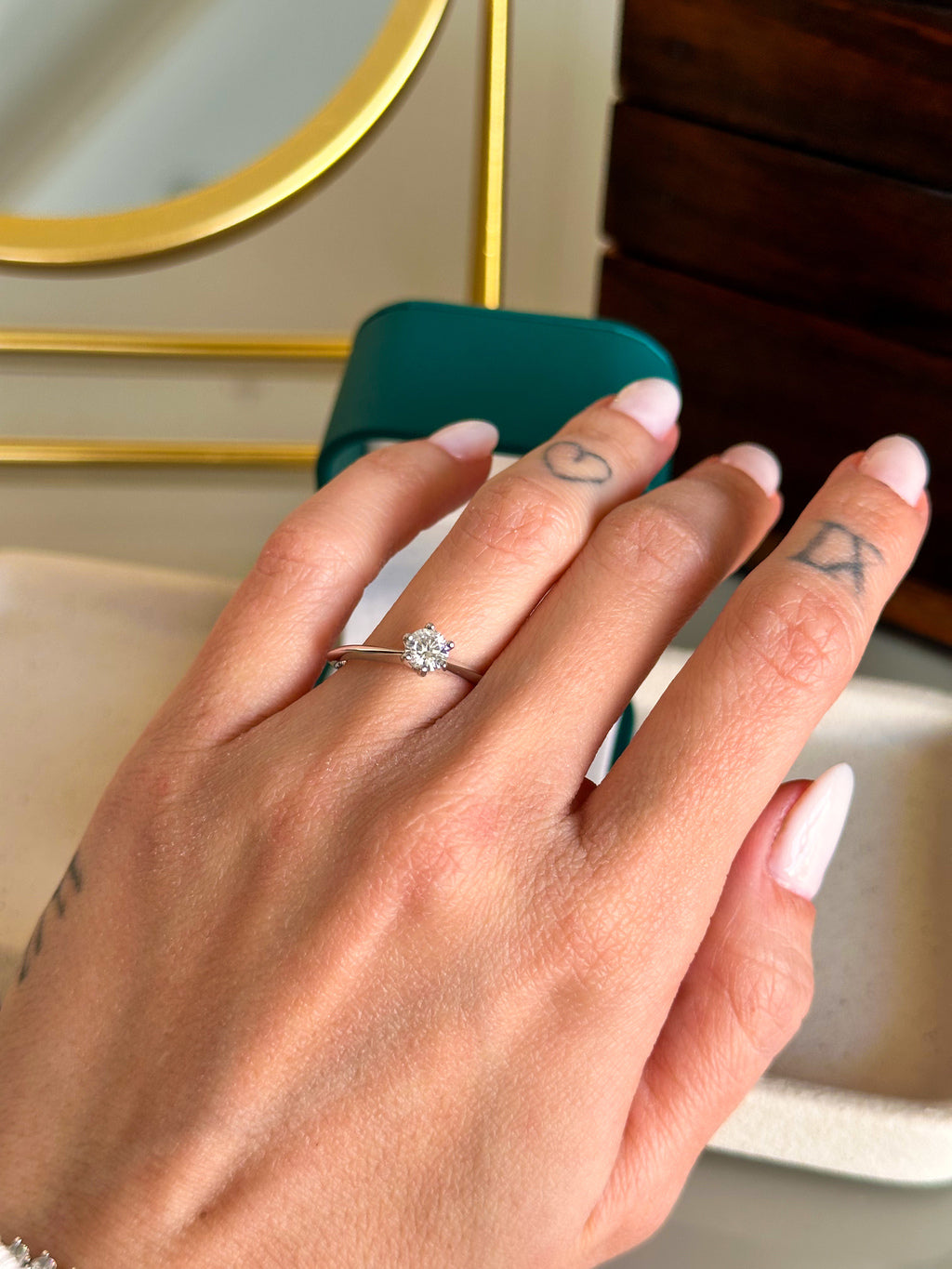 Anel Solitário Moissanite 5mm Prata 925