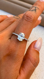 Anel Oval Moissanite Prata 925