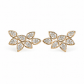 Brinco Earcuff Vika Prata 925 ouro 18k ramo pétalas zircônia — Rubiê Joias