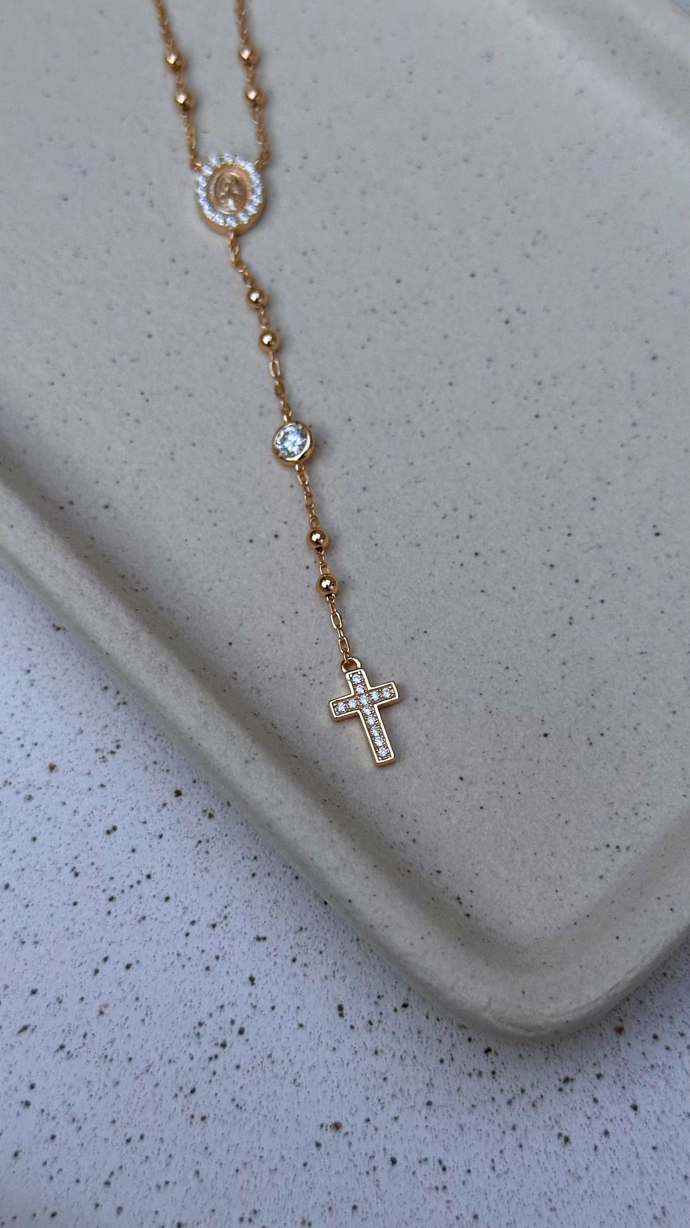Colar Terço Moissanite Prata 925