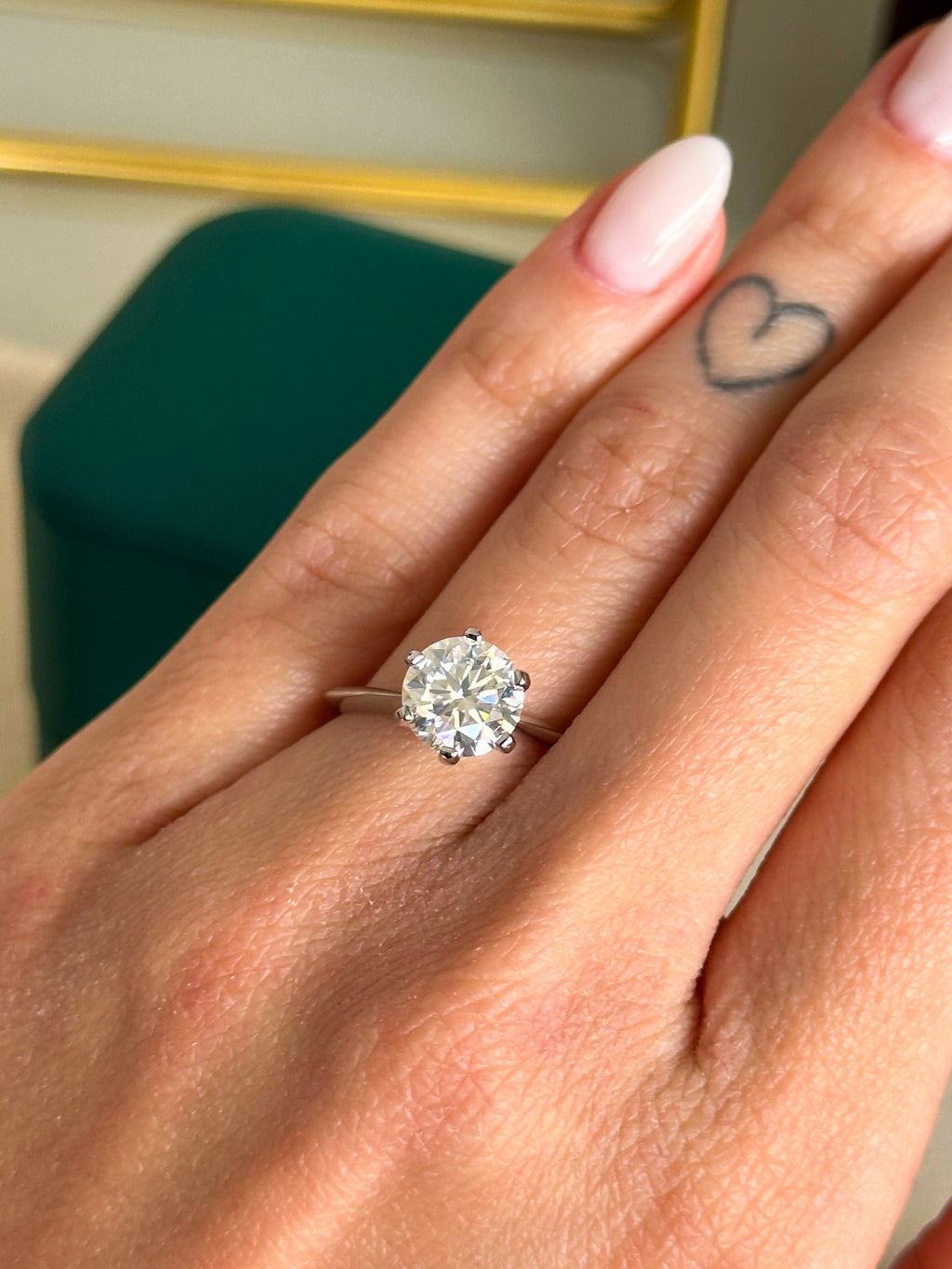 Anel Solitário Moissanite 8mm Prata 925