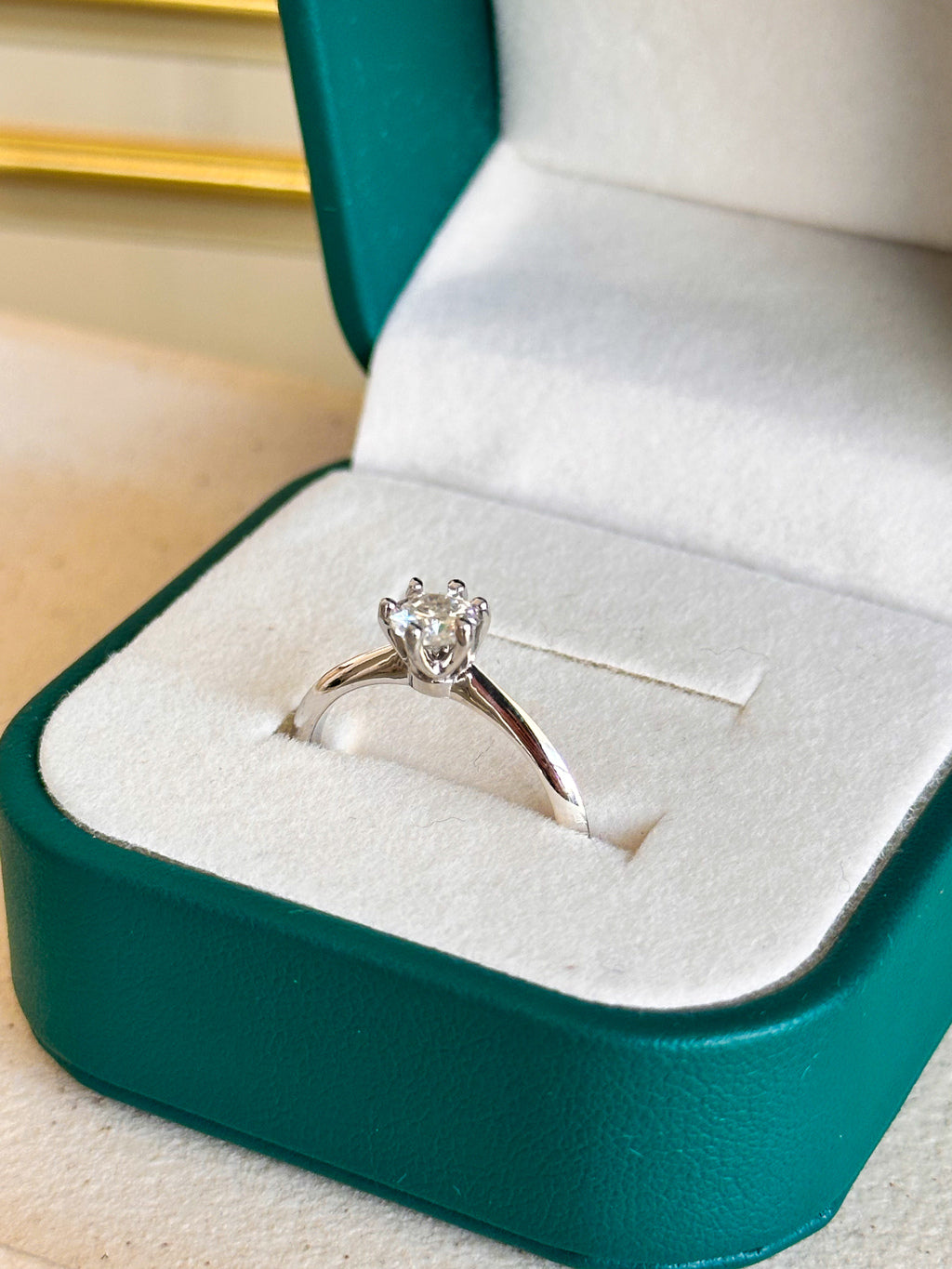 Anel Solitário Moissanite 5mm Prata 925