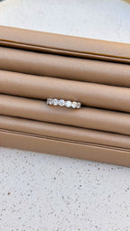 Anel Meia Aliança 4mm Moissanite Prata 925