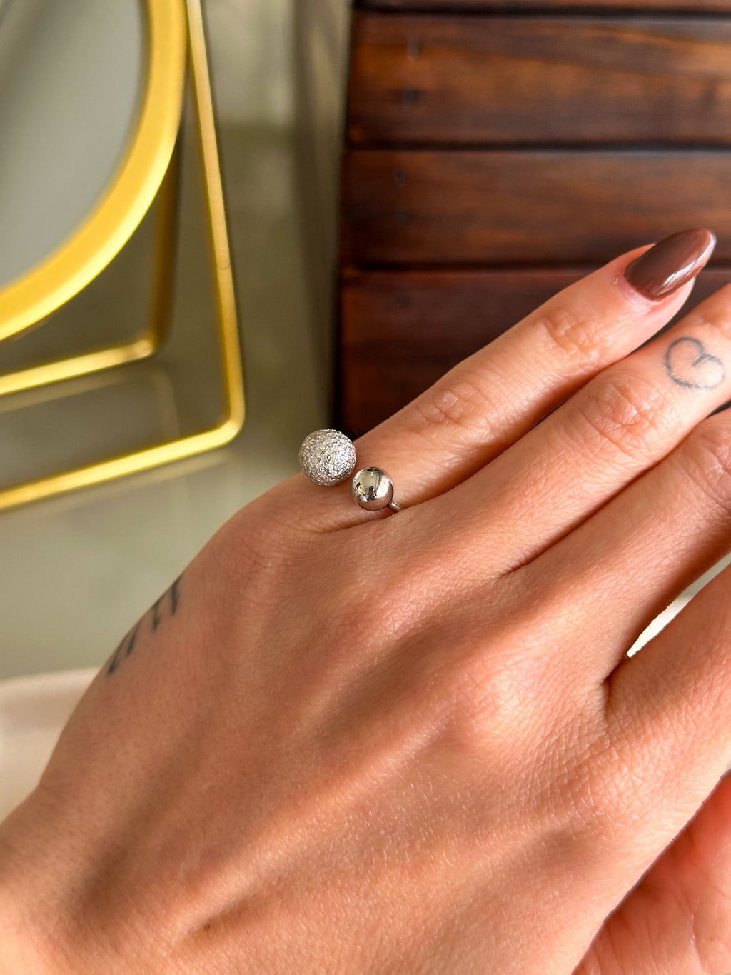 Anel Celine Prata 925 - “pinky ring”