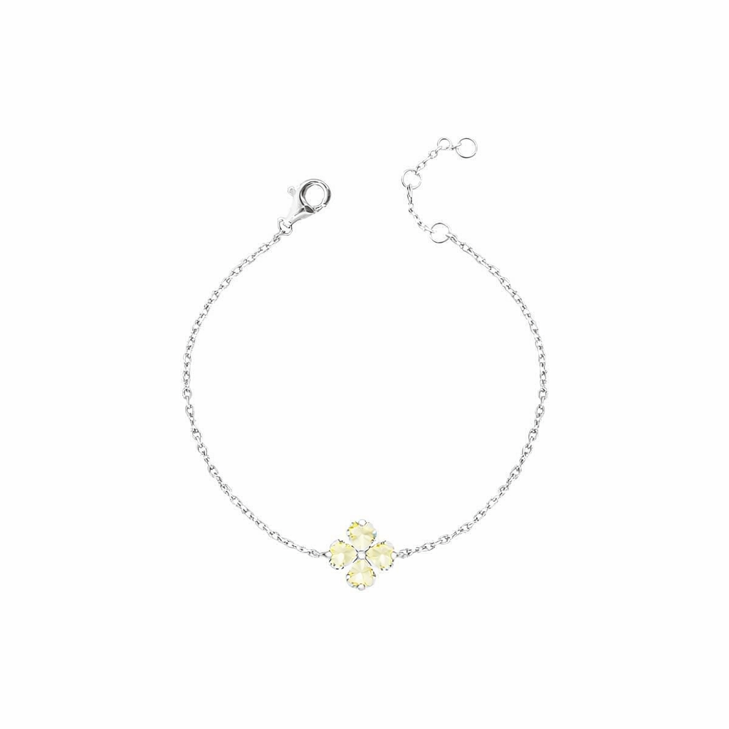Pulseira Trevo Yellow Fancy Prata 925