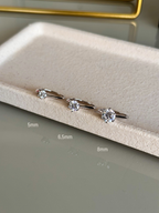 Anel Solitário Moissanite 5mm Prata 925