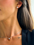 Brinco Clair Zircônia Cristal 6mm Prata 925