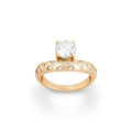 Anel Mônaco Moissanite Prata 925 ouro 18k cravação inglesa — Rubiê Joias