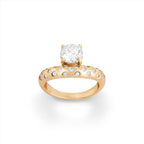 Anel Mônaco Moissanite Prata 925 ouro 18k cravação inglesa — Rubiê Joias