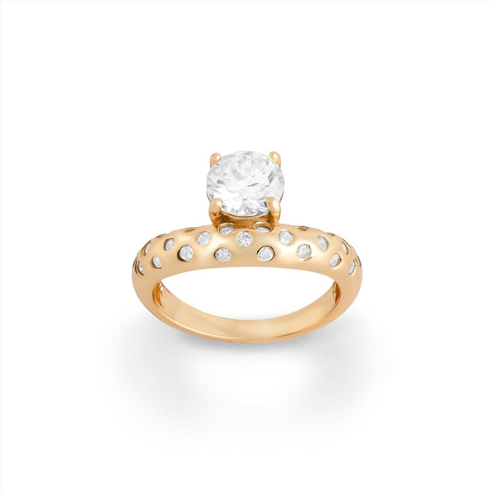 Anel Mônaco Moissanite Prata 925
