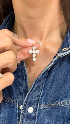 Colar Cruz Moissanite Prata 925