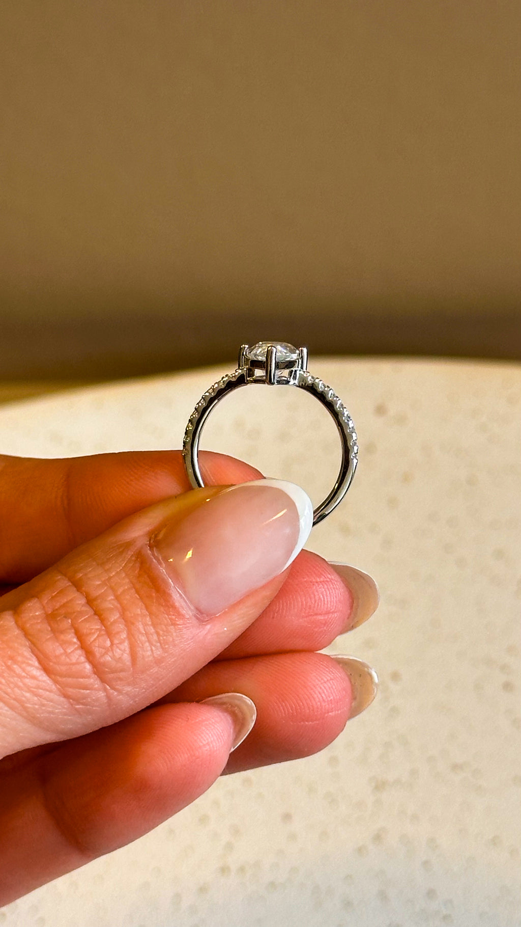 Anel Navete Solitário Moissanite Prata 925