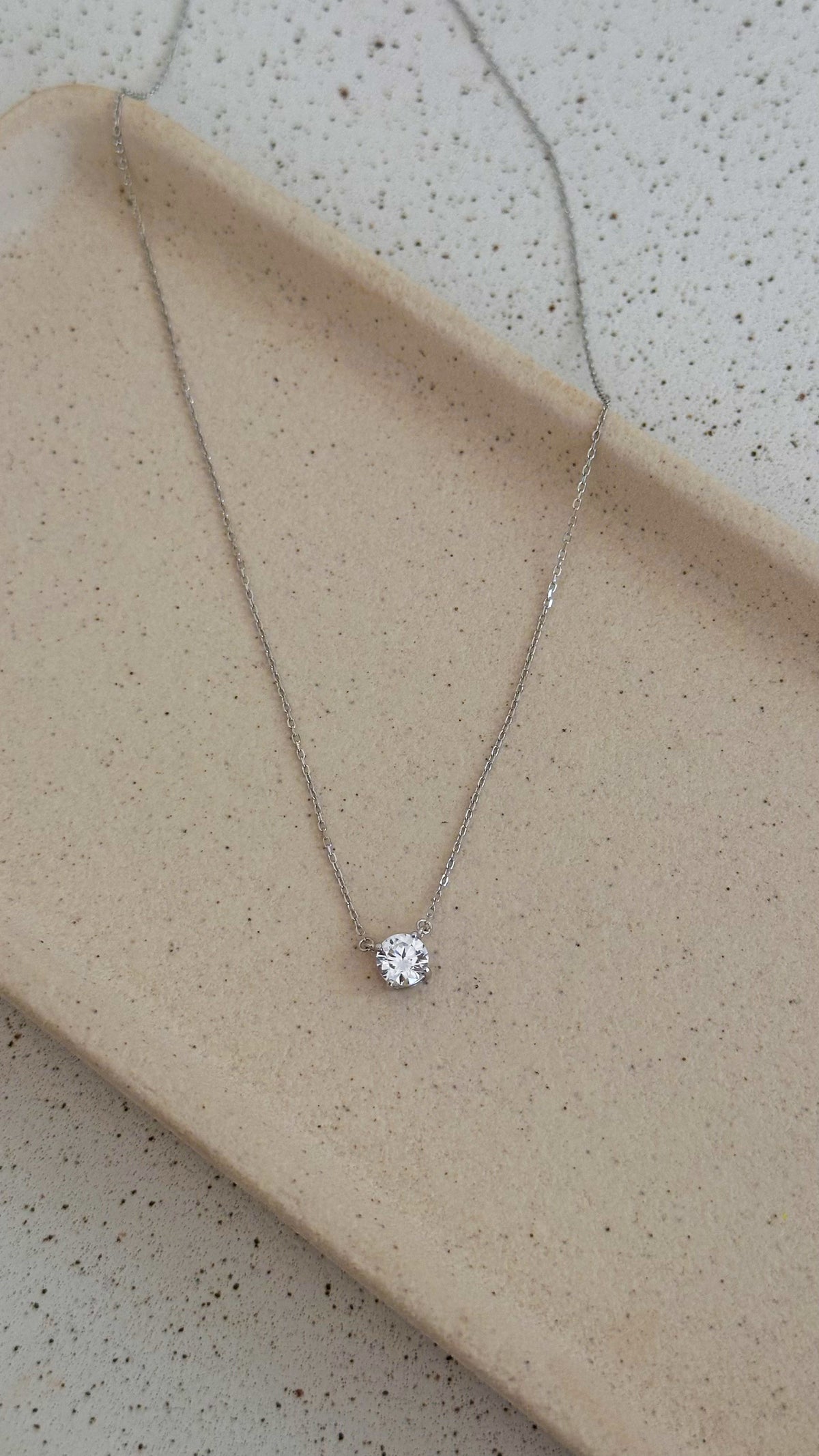 Colar Clair Zircônia Cristal 6mm Prata 925