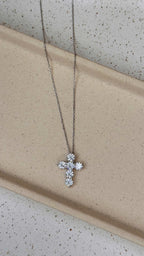 Colar Cruz Moissanite Prata 925