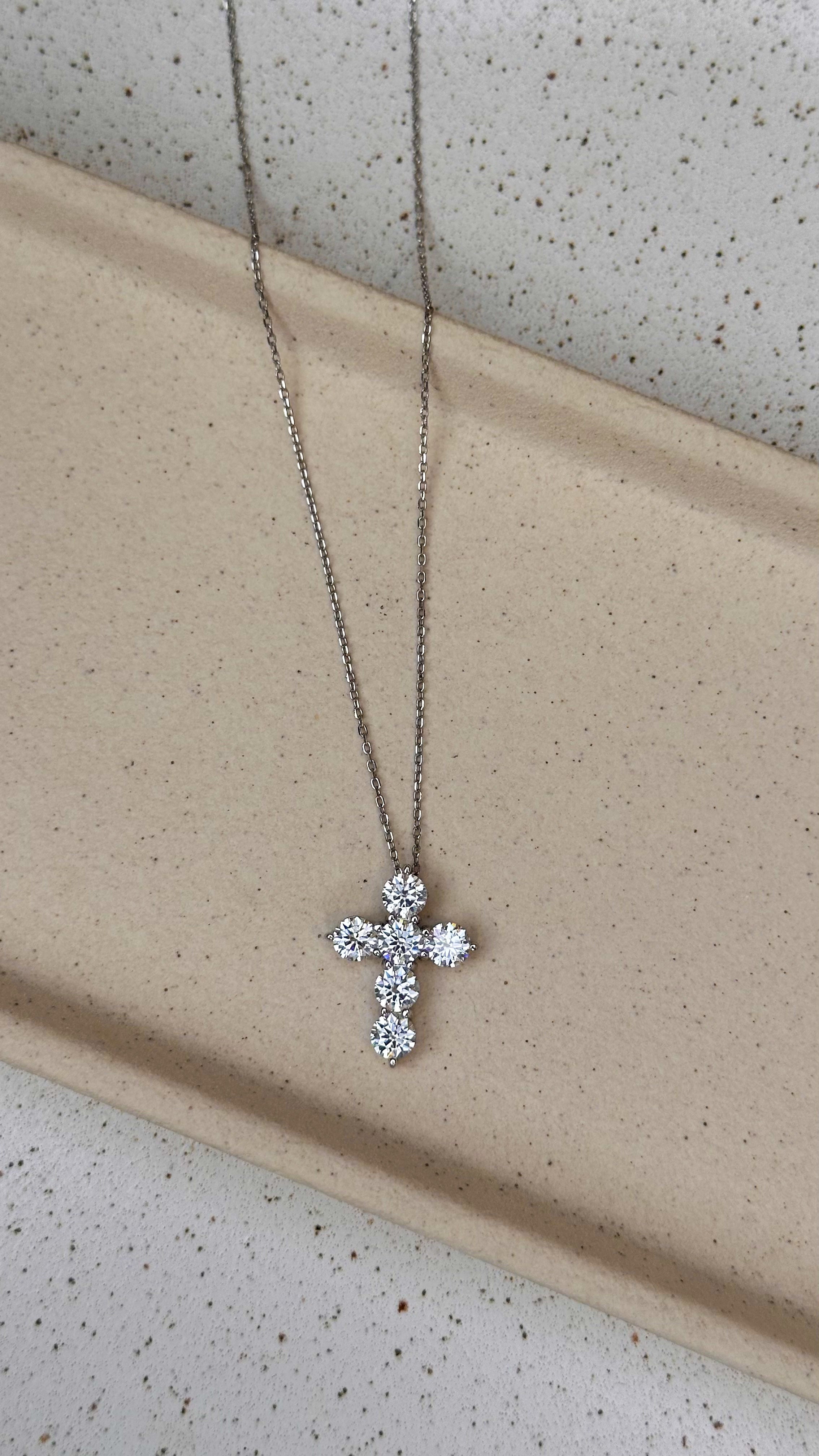 Colar Cruz Moissanite Prata 925
