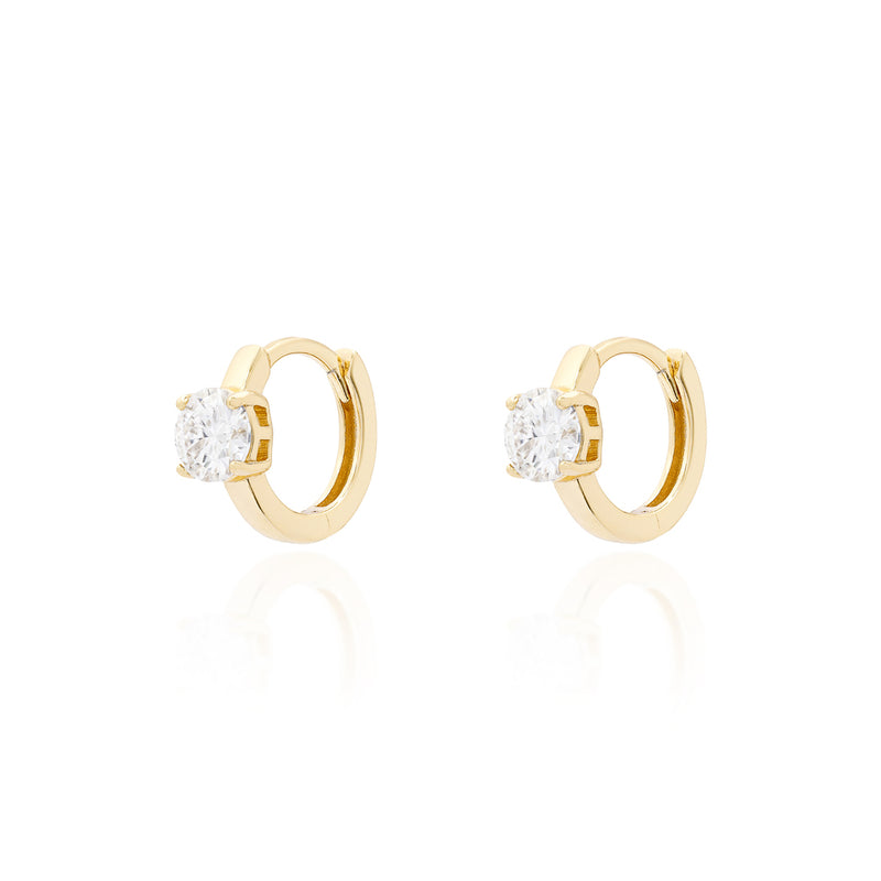Brinco Argola Nick Moissanite Prata 925 ponto de luz — Rubiê Joias