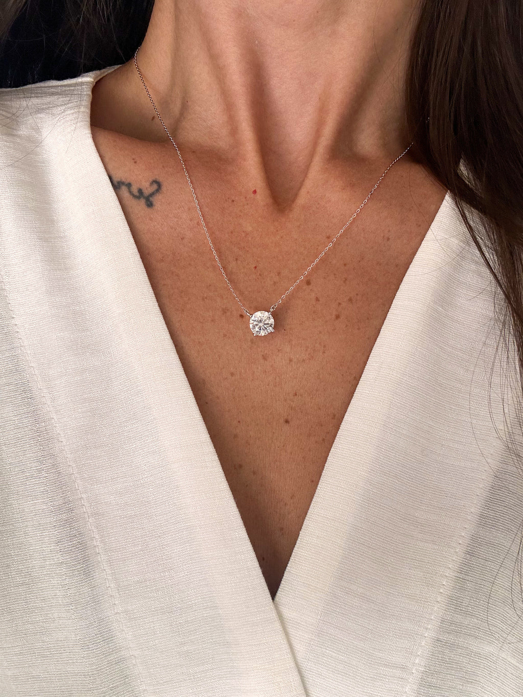 Colar Esme Moissanite 8mm Prata 925