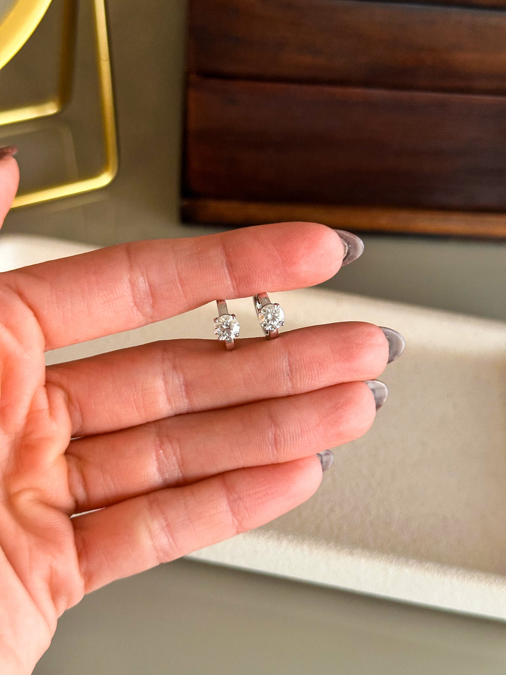 Brinco Argola Nick Moissanite Prata 925