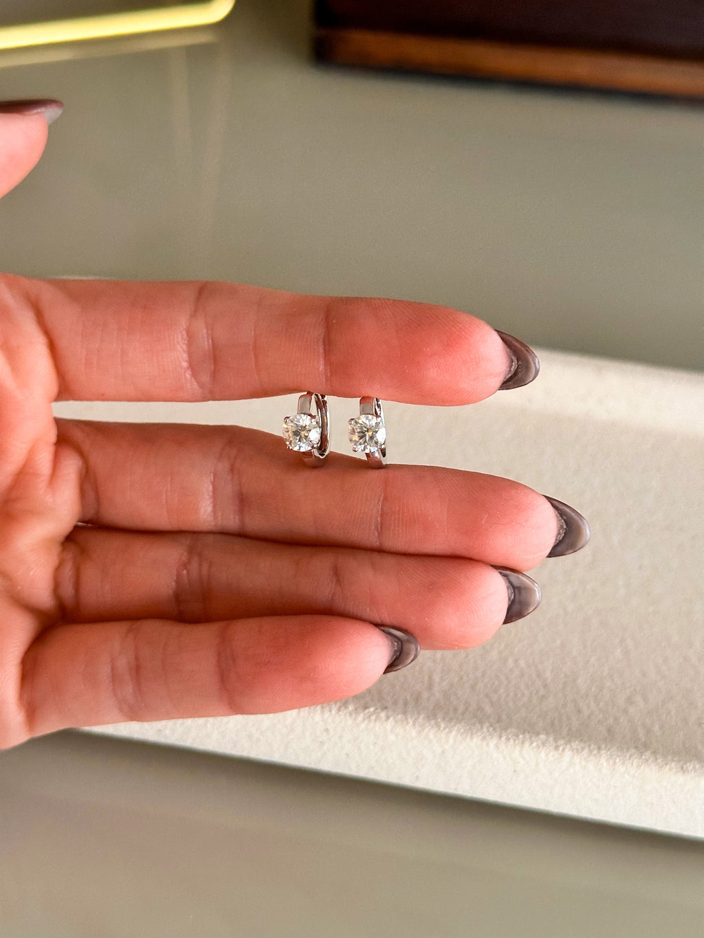 Brinco Argola Nick Moissanite Prata 925