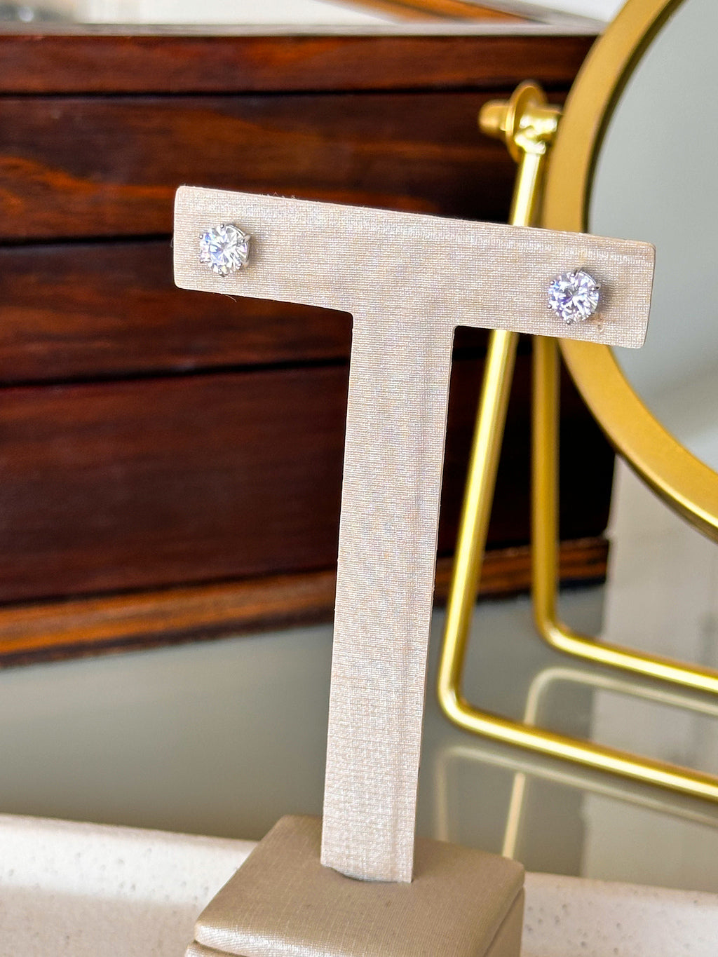 Brinco Esme Moissanite 6,5mm Prata 925
