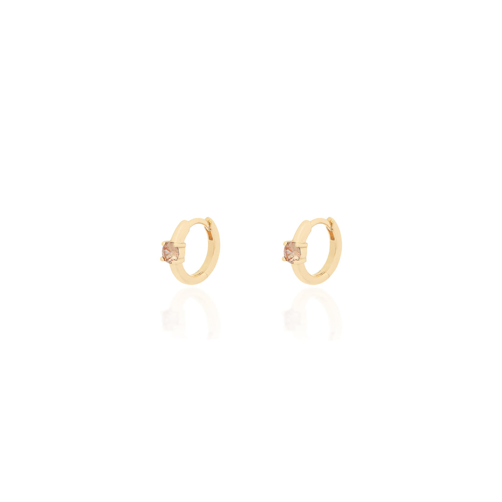 Brinco Argola Champagne Prata 925 — Rubiê Joias