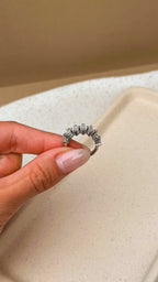 Anel Navete Moissanite Prata 925