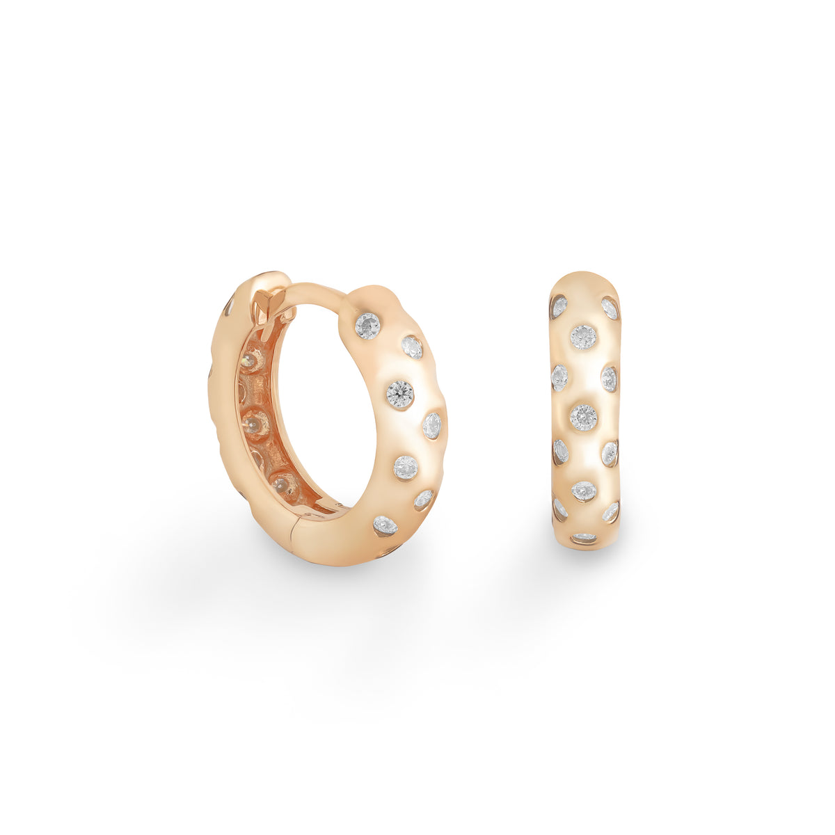 Brinco Argola Mônaco Moissanite Prata 925 ouro 18k — Rubiê Joias