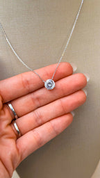 Colar Esme Portuguese Cut 8mm Moissanite Prata 925