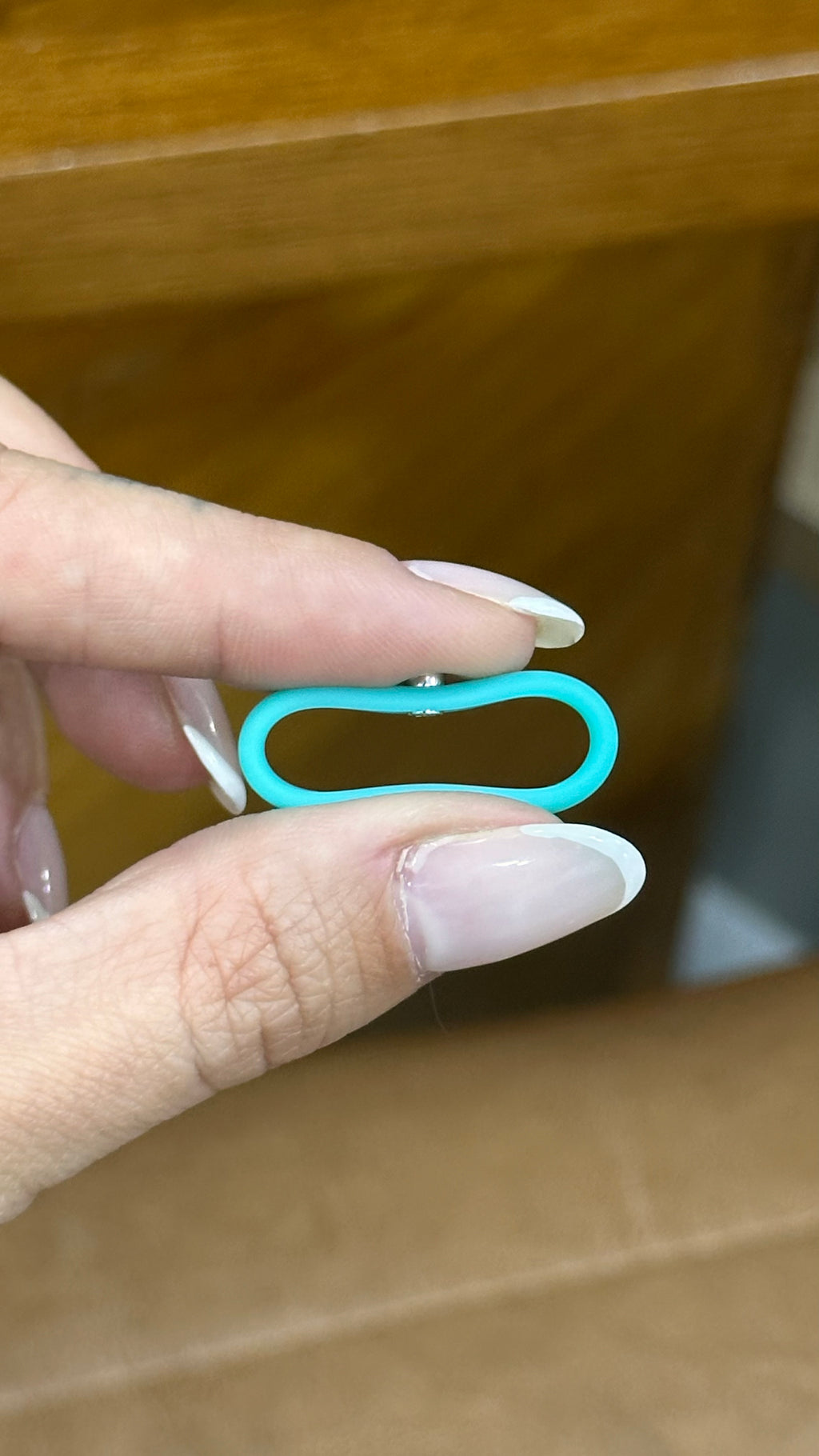 Anel Silicone Azul Turquesa Moissanite Prata 925